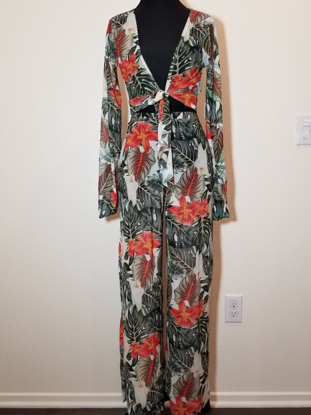 Missguided Womens Size 2 Swim 2 Piece Set Tropical Beach Vacation Coastal Boho